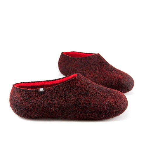 Red felted slippers Dual red womens slippers by Wooppers