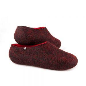 Women's house slippers DUAL Black red by Wooppers -c