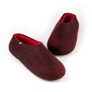 Women's house slippers DUAL Black red by Wooppers -e