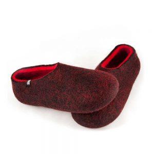 Women's house slippers DUAL Black red by Wooppers -g