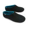 Comfortable slippers DUAL Black turquoise by Wooppers -b
