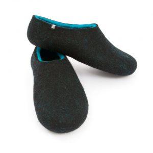 Comfortable slippers DUAL Black turquoise by Wooppers -c