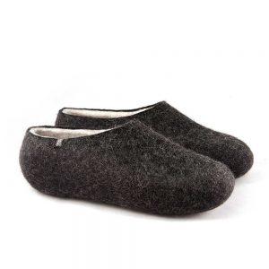 Black white slippers DUAL Black collection by Wooppers -c