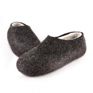 Black white slippers DUAL Black collection by Wooppers -f