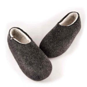 Black white slippers DUAL Black collection by Wooppers -h