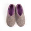 Ladies winter slippers in grey-lilac, DUAL NATURAL collection by Wooppers -a