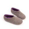 Ladies winter slippers in grey-lilac, DUAL NATURAL collection by Wooppers -b