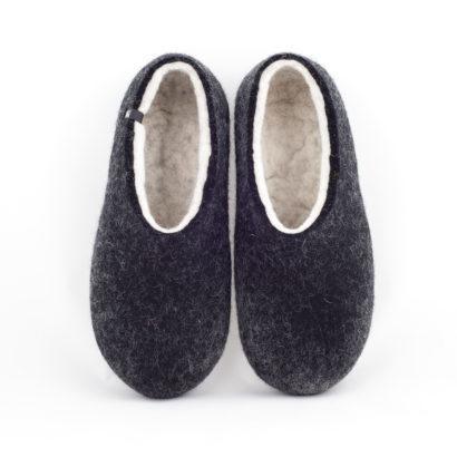 Black white slippers DUAL Black collection by Wooppers -a
