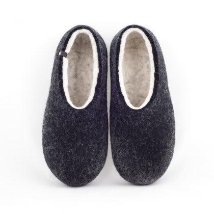 Black white slippers DUAL Black collection by Wooppers -a