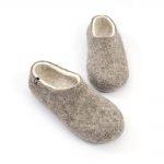 Organic slippers in gray-white, DUAL NATURAL collection by Wooppers -f