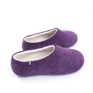 Purple Felt Wool Slippers by Wooppers - BLISS collection b