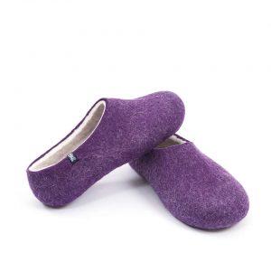 Purple Felt Wool Slippers by Wooppers - BLISS collection c