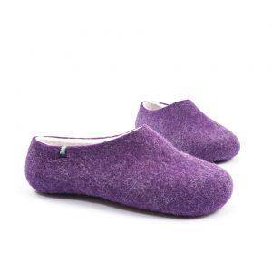 Purple Felt Wool Slippers by Wooppers - BLISS collection e