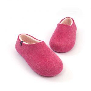 Womens wool slippers Pink from the "Bliss" Wooppers slippers collection e