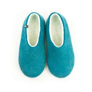 Womens felt slippers BLISS azure blue by Wooppers