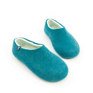 Womens felt slippers BLISS azure blue by Wooppers b