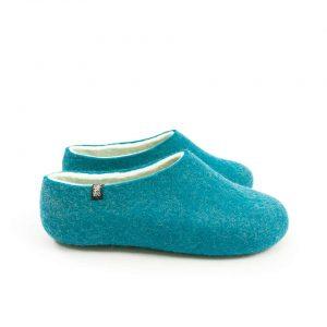 Womens felt slippers BLISS azure blue by Wooppers e