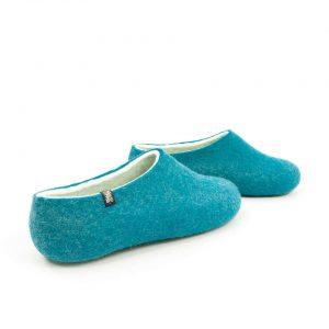 Womens felt slippers BLISS azure blue by Wooppers f