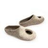 Low back mens slippers in grey and white, "OMICRON" collection by Wooppers -d