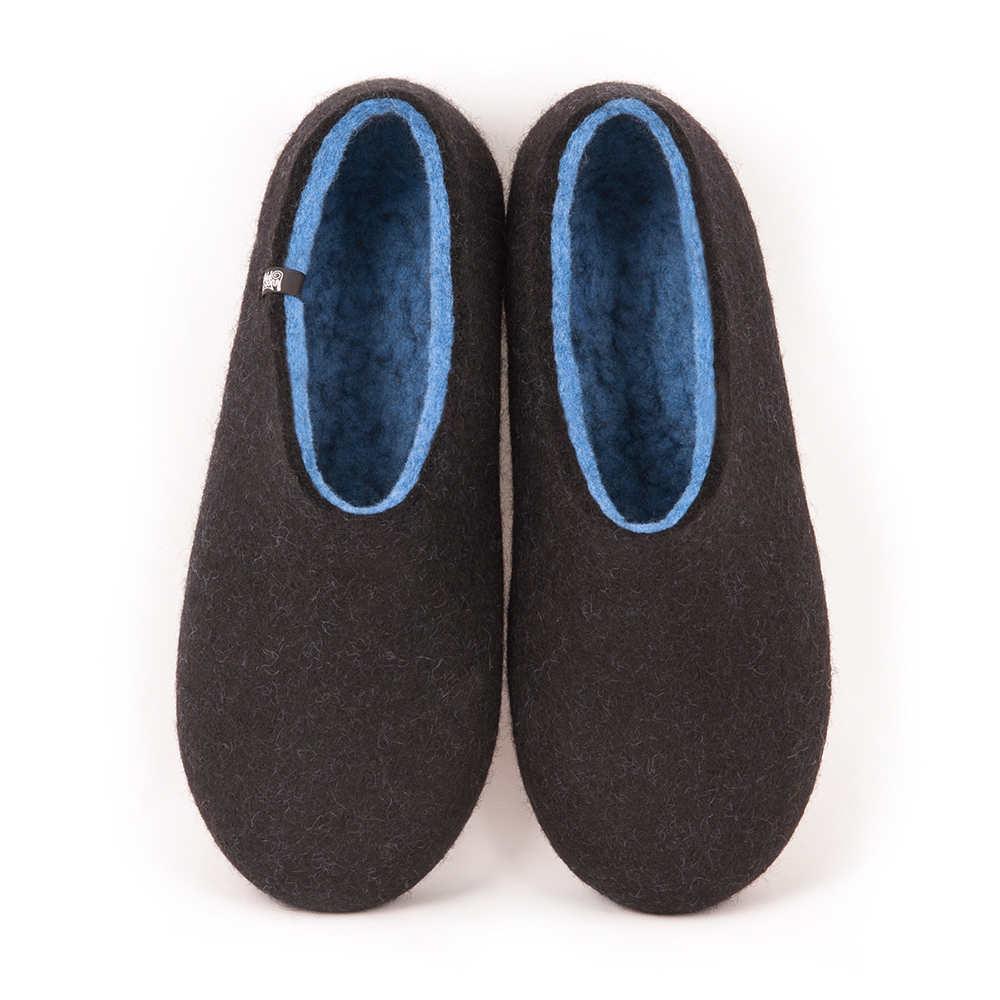 Felt slippers DUAL BLACK sky blue Men's Slippers, Men's Slippers, DUAL BLACK