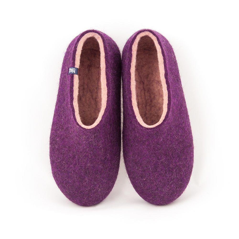 Ladies slippers aubergine purple from the new Dual Purple Wooppers collection