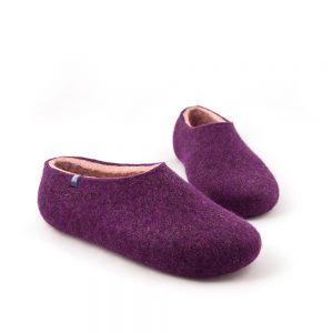 Ladies slippers aubergine purple from the new Dual Purple Wooppers collection -b