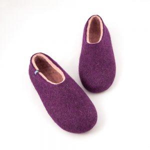 Ladies slippers aubergine purple from the new Dual Purple Wooppers collection -