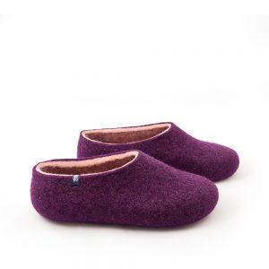 Ladies slippers aubergine purple from the new Dual Purple Wooppers collection -e