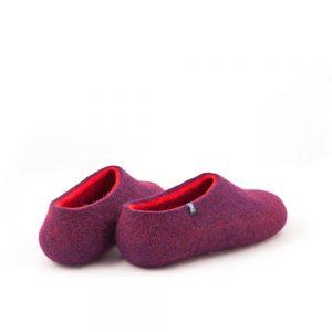 Winter slippers purple with red by Wooppers felted slippers d