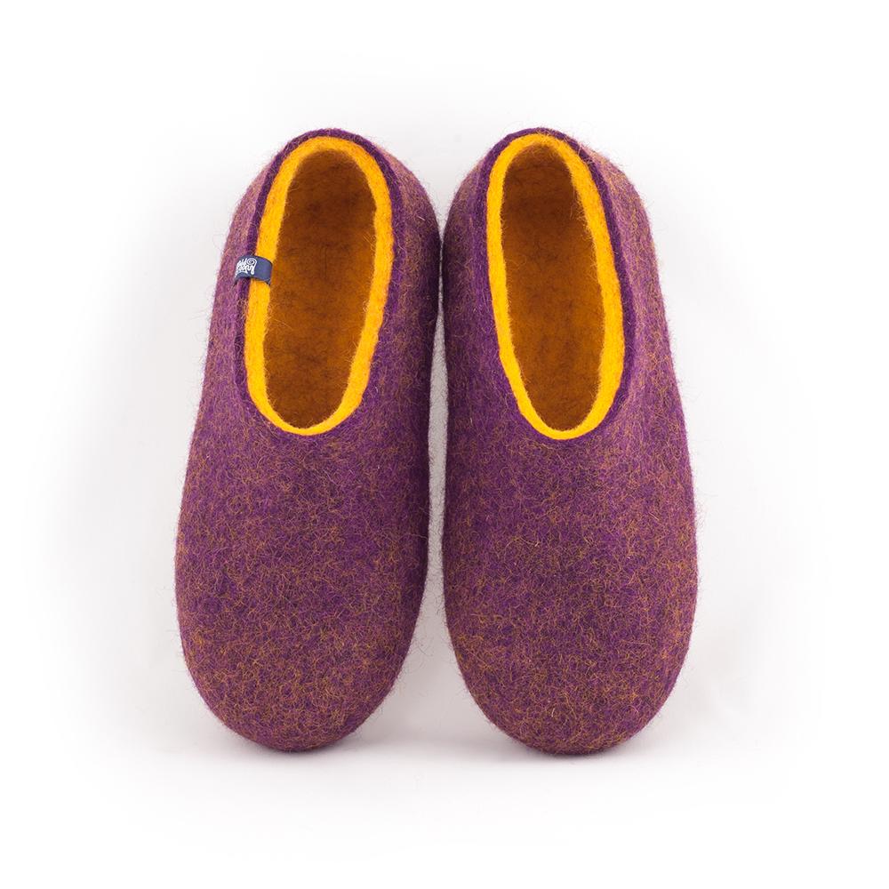 Wool clogs DUAL PURPLE yellow Women's Slippers, Women's Slippers, DUAL PURPLE