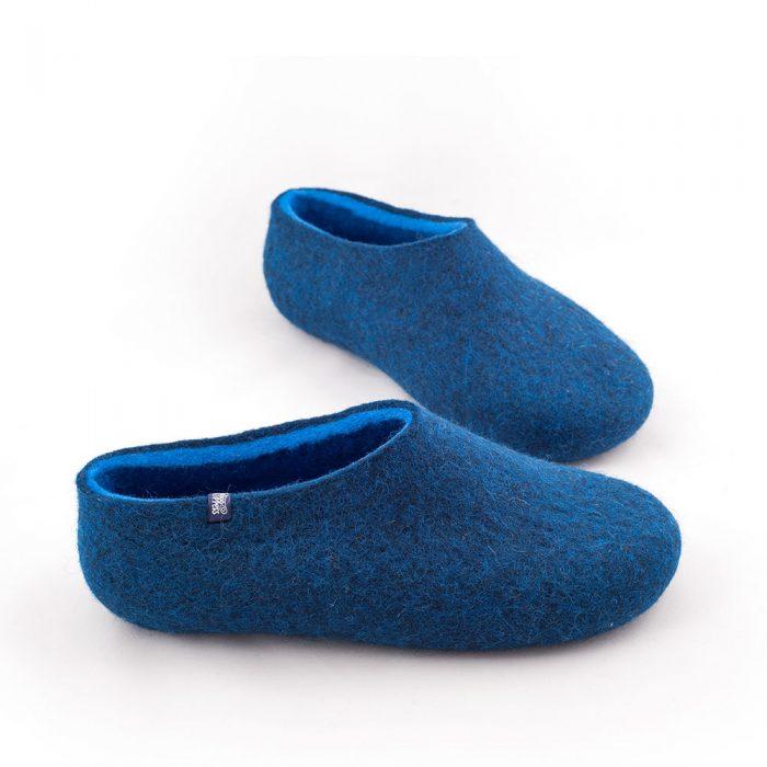 Blue slippers for men with light blue interior | Wooppers