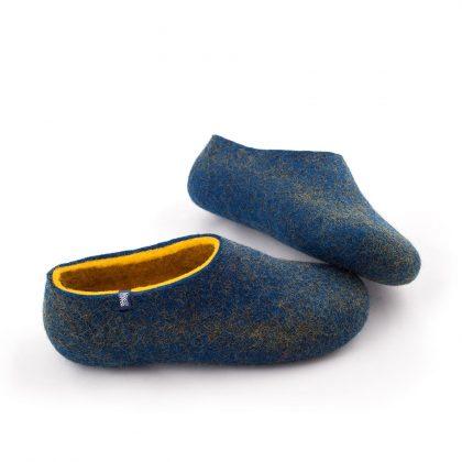 blue yellow slippers by Wooppers - DUAL BLUE collection -b