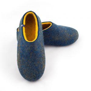 blue yellow slippers by Wooppers - DUAL BLUE collection -c