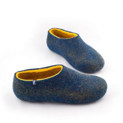Μπλε κίτρινες παντόφλες από τη Wooppers -d