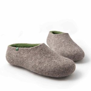 wooppers mens wool clogs grey olive green -b