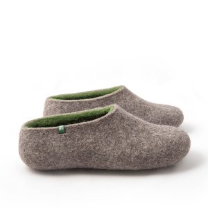 wooppers mens wool clogs grey olive green -c