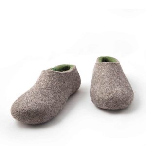 wooppers mens wool clogs grey olive green -d