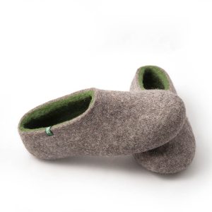 wooppers mens wool clogs grey olive green -e