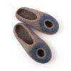 Felt summer slippers for men in grey and blue, "OMICRON' collection by Wooppers -a