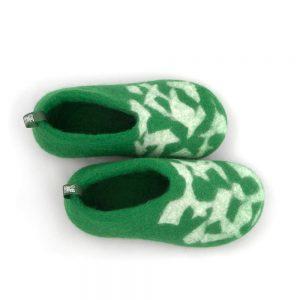Kids house shoes BITS green by Wooppers
