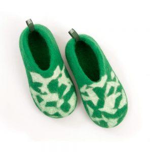 Kids house shoes BITS green by Wooppers c
