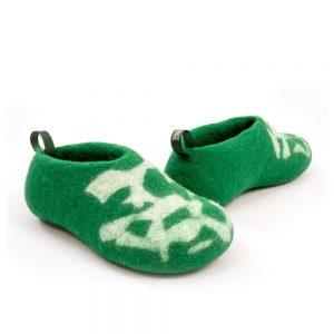 Kids house shoes BITS green by Wooppers f