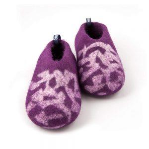 Slippers for kids BITS purple by Wooppers felted slippers b