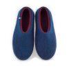 blue wool slippers DUAL with burgundy red -a