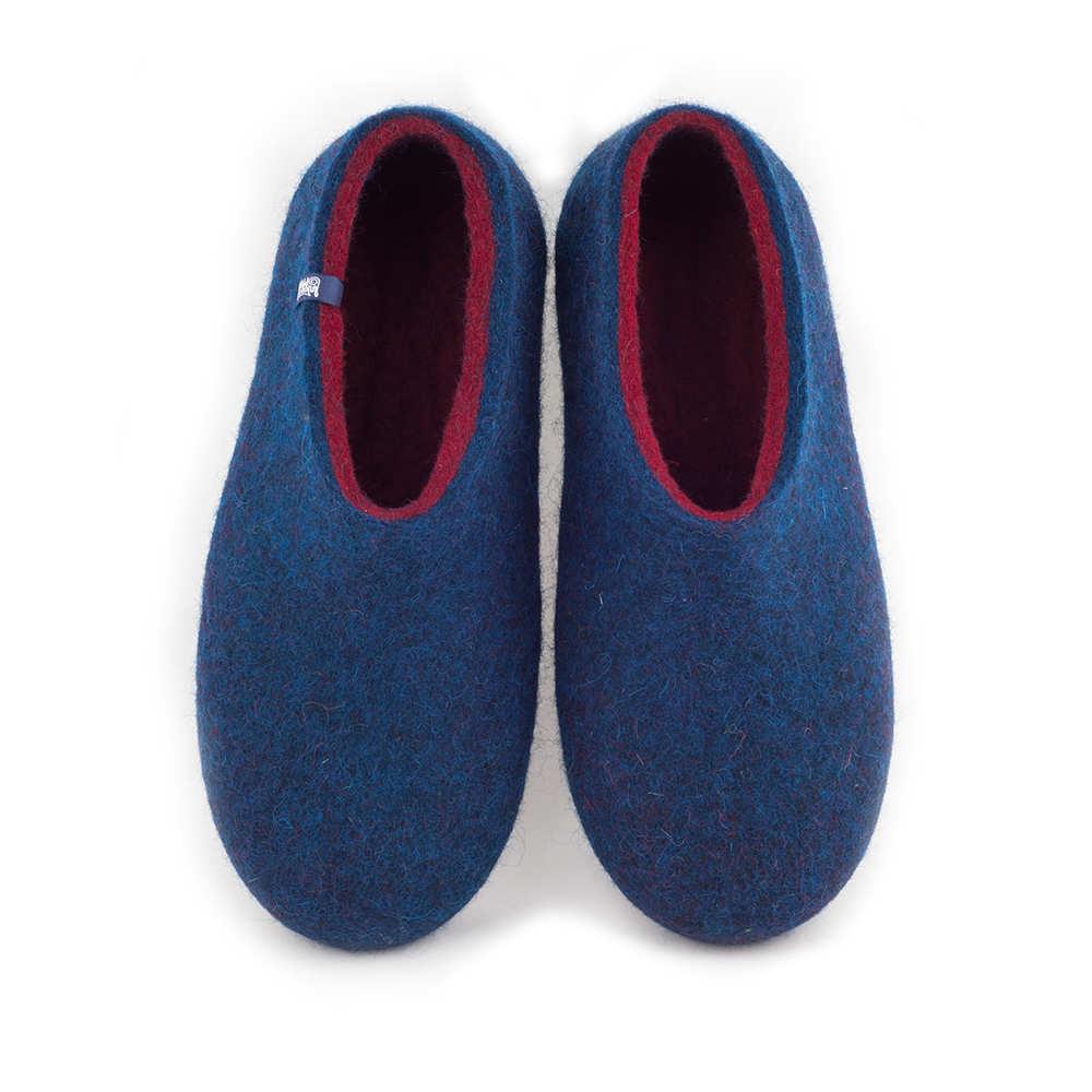 DUAL BLUE wool slippers - burgundy red Men's Slippers, Men's Slippers, DUAL BLUE