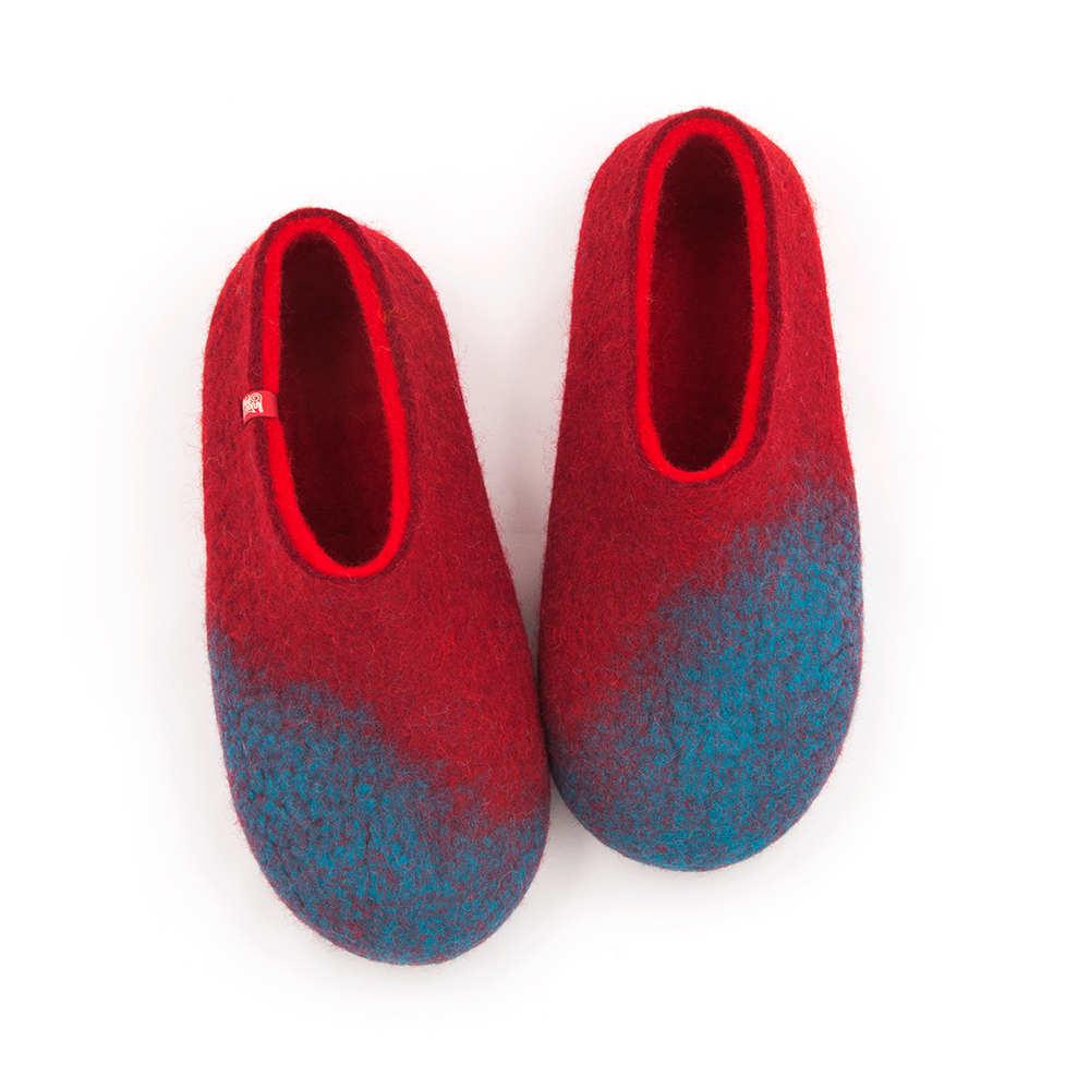 AMIGOS clog slippers blue dark red + red