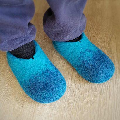 easily slip on these wooppers slippers with a little a cut