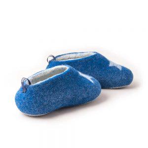 Boys felt slippers in blue, STAR kids collection by Wooppers -e