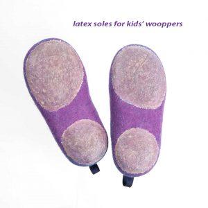 Latex soles for kids slippers by Wooppers
