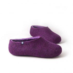 purple slippers by wooppers felt slippers -b